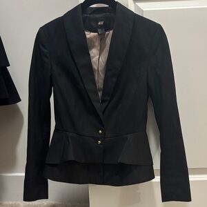 H&M Black Peplum Blazer